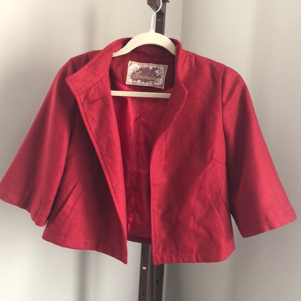 Cropped single button blazer - Picture 3 of 5
